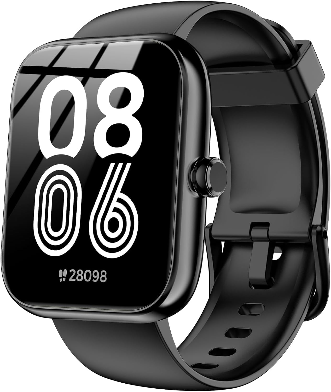 Smart Watch with Alexa Built-In, 1.83" HD Touchscreen, Bluetooth Calling Fitness Tracker, Health Monitor Heart Rate/Sleep Tracking, IP68 Waterproof, 120+ Sports Modes for Android Iphone (Black)
