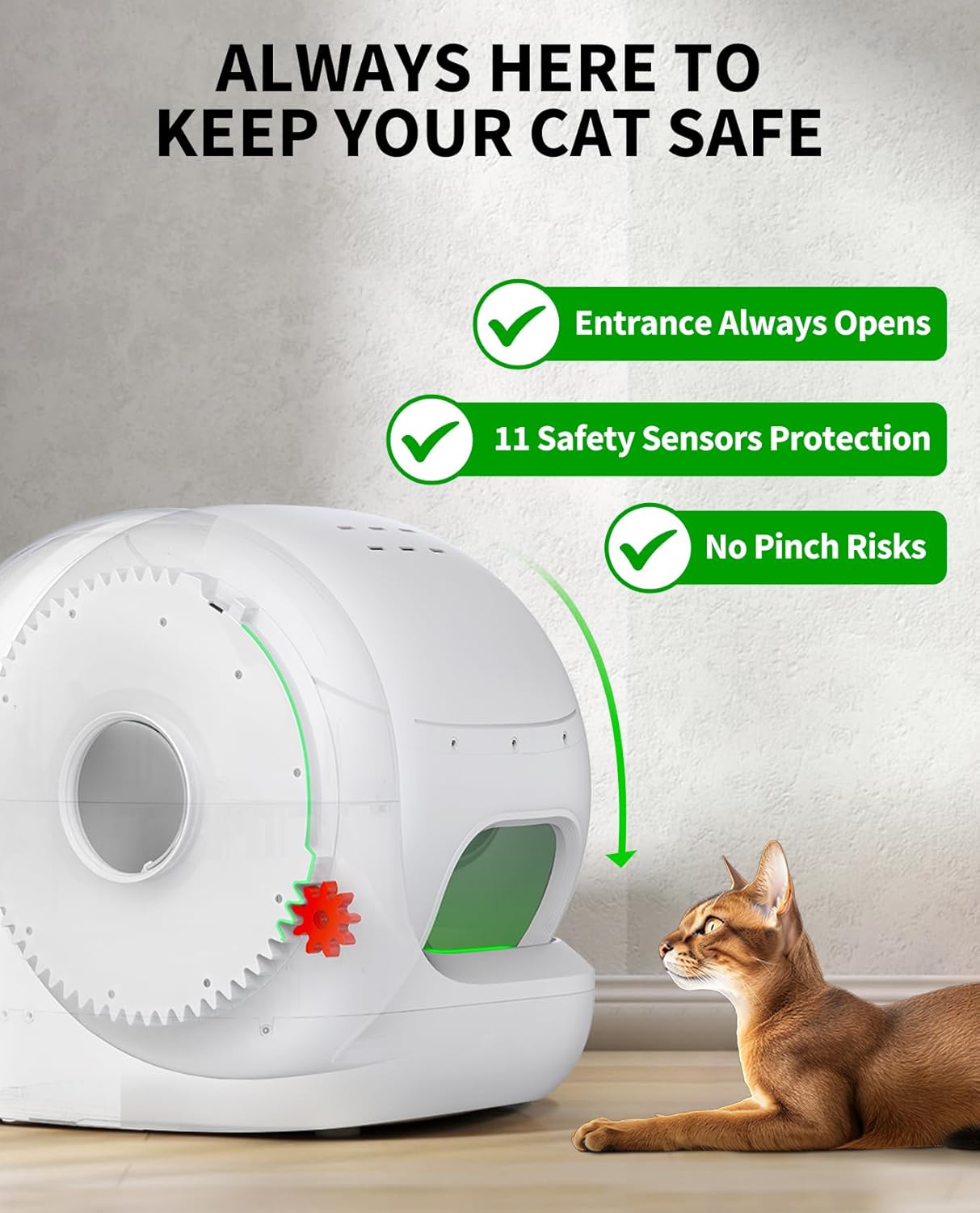 Puramax 2 Automatic Self Cleaning Litter Box, Anti-Leakage Multi-Cat Compatible Smart Cats Litter Box, Safety Sensors App Control Include Triple Odor Removal Litter Mat Trash Bags