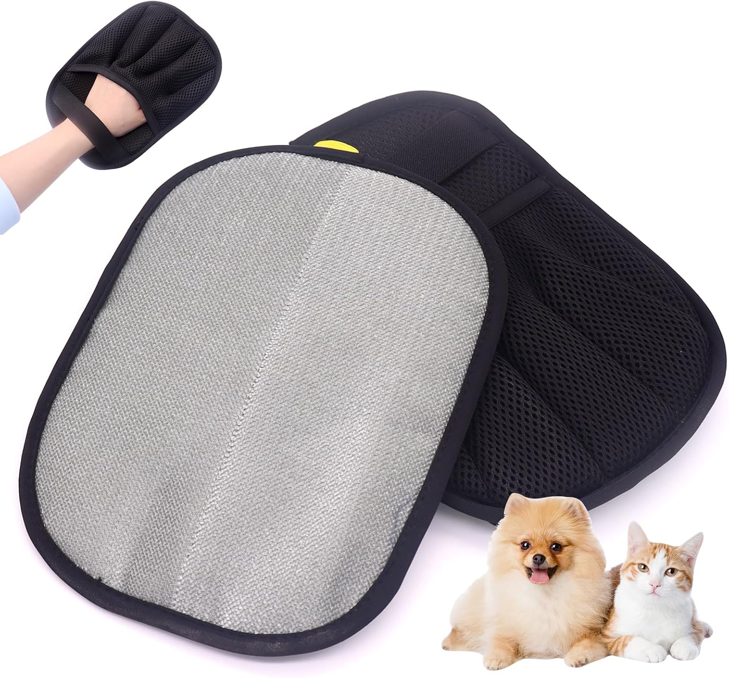 Pet Hair Removal Glove, 2025 Upgraded Five-Finger Electrostatic Grooming Tool for Cats & Dogs, Reusable Magic Fur Remover for Furniture, Car, Couch & Clothing, Essential Pet Grooming Supplies