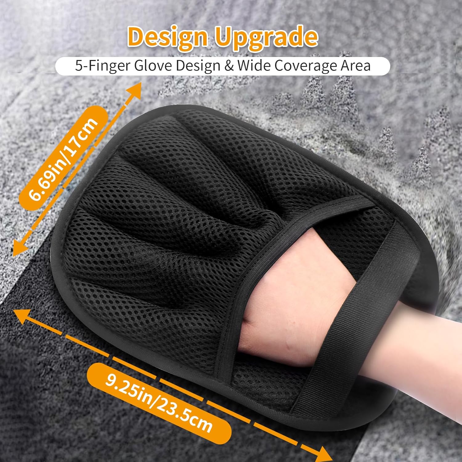 Pet Hair Removal Glove, 2025 Upgraded Five-Finger Electrostatic Grooming Tool for Cats & Dogs, Reusable Magic Fur Remover for Furniture, Car, Couch & Clothing, Essential Pet Grooming Supplies